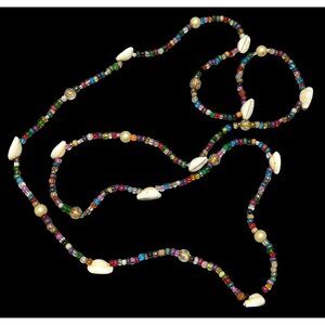Rainbow Beaded Shell Necklace